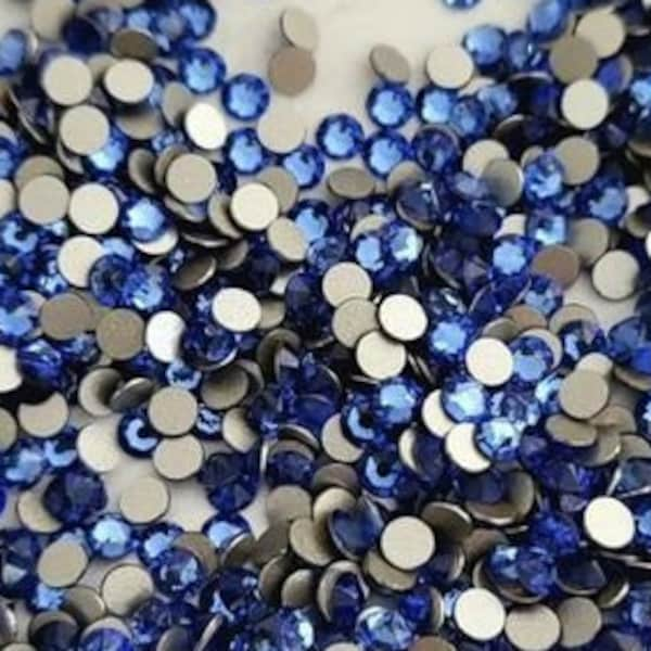 Cristaux SWAROVSKI CAPRI BLEU strass pierres précieuses dos plat non correctif pour nail art et design