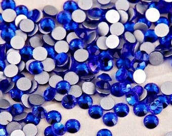 SWAROVSKI crystals SAPPHIRE BLUE rhinestones gems stones flat back non hotfix for nail art and design