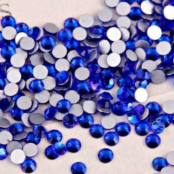 SWAROVSKI crystals SAPPHIRE BLUE rhinestones gems stones flat back non hotfix for nail art and design