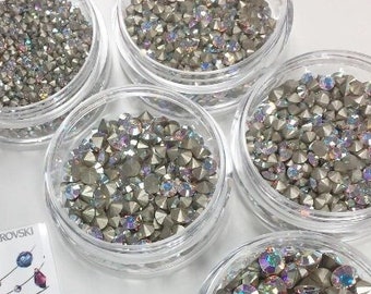 Cristaux Swarovski Chaton, dos pointu, strass Crystal AB non correctif