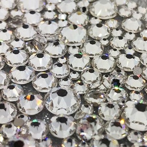 SWAROVSKI CLEAR CRYSTALS rhinestones gems stones flat back non hotfix for nail art and design