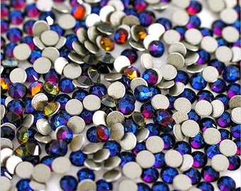 SWAROVSKI crystals VOLCANO BLUE rhinestones gems stones flat back non hotfix for nail art and design