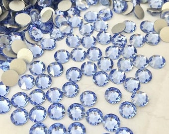 SWAROVSKI crystals LIGHT SAPPHIRE rhinestones gems stones flat back non hotfix for nail art and design