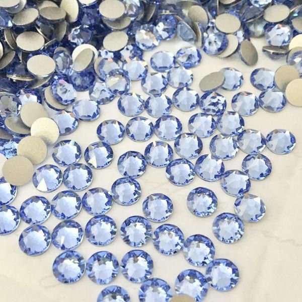 SWAROVSKI crystals LIGHT SAPPHIRE rhinestones gems stones flat back non hotfix for nail art and design