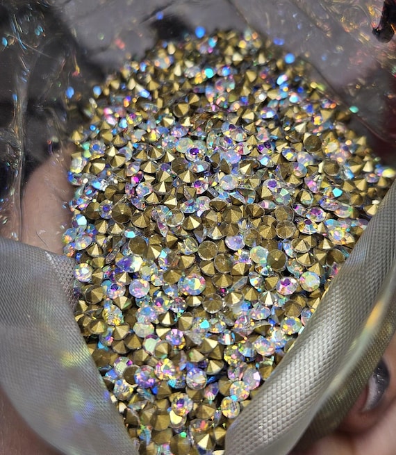 Swarovski Crystals Chaton Pointed back rhinestones Crystal AB non hotfix