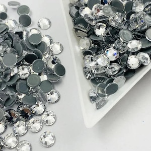 Swarovski cristalli trasparenti strass gemme cristallo retro piatto HOT FIX