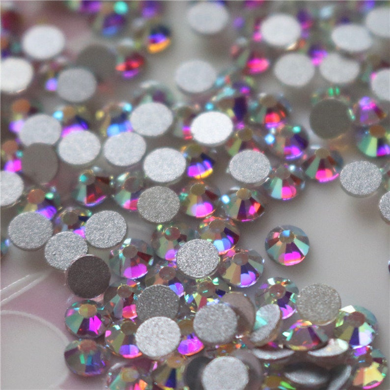 30 STUKS Swarovski kristallen AB platte achterkant niet hotfix edelstenen steentjes stenen voor nail art en design afbeelding 8