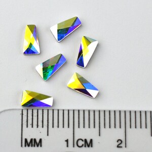 Swarovski Crystals fancy - WING shape flat back - crystal ab - non hotfix