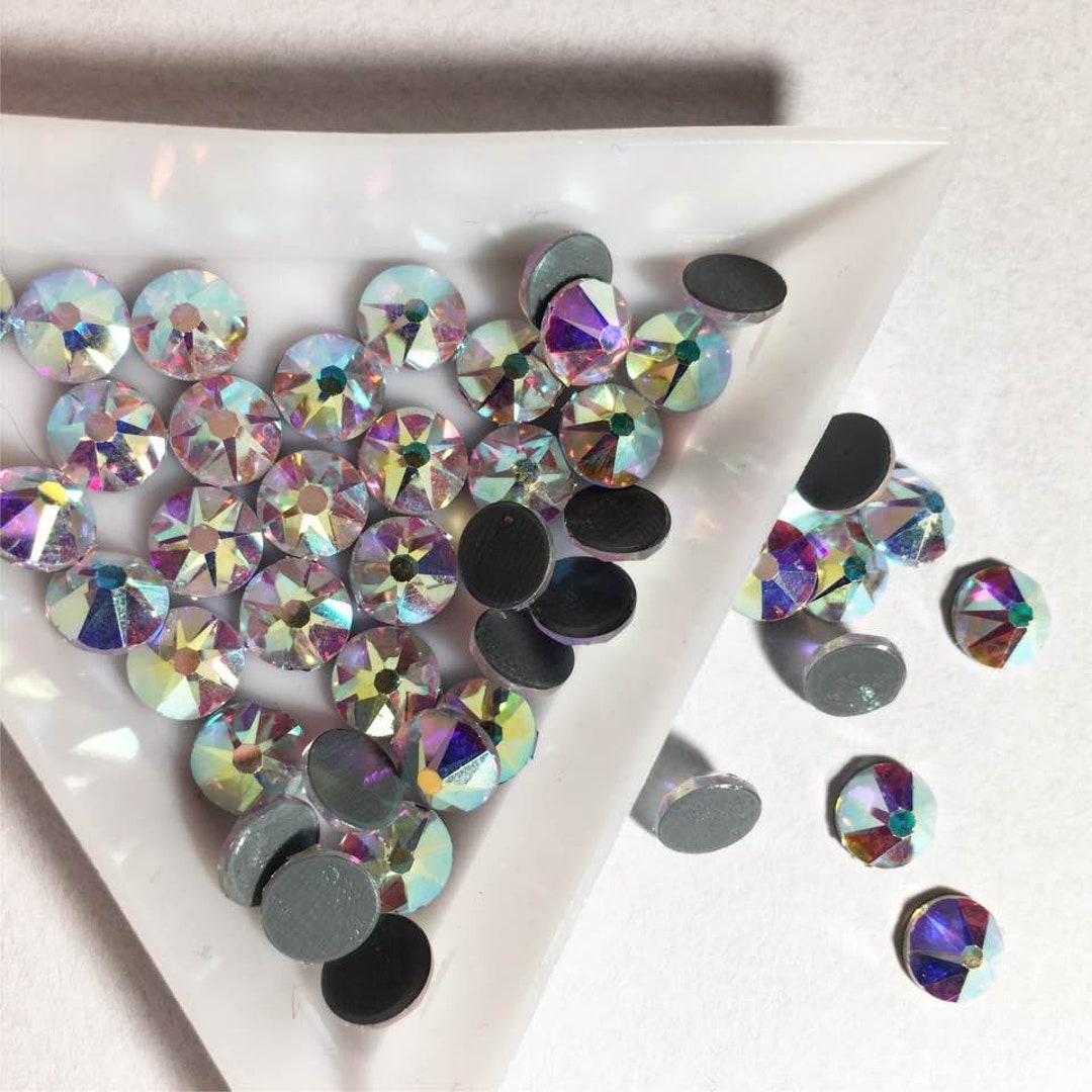 Swarovski Crystals Rhinestones Gems Flat Back Crystal AB HOT FIX for Nails  Art Design Clothes Fabric 