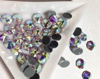 Swarovski crystals rhinestones gems flat back crystal AB HOT FIX for nails art design clothes fabric
