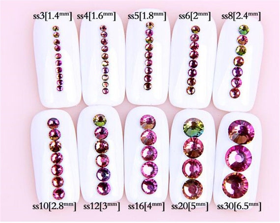 SWAROVSKI Crystals RAINBOW Rhinestones Gems Stones Flat Back Non Hotfix for  Nail Art and Design 