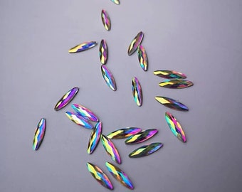 Swarovski Kristalle Phantasie - NAVETTE Form flach zurück - Kristall ab - nicht Hotfix