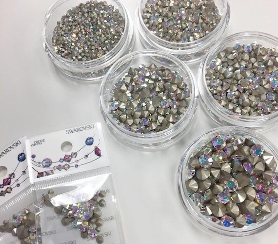 Swarovski Crystals Chaton Pointed back rhinestones Crystal AB non hotfix