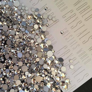 30 PIECE Swarovski crystals CLEAR flat back non hotfix gems rhinestones stones for nail art and design