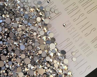 30 STUKS Swarovski kristallen CLEAR platte achterkant niet hotfix edelstenen steentjes stenen voor nail art en design