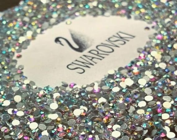 Swarovski crystal beads flat best sale back