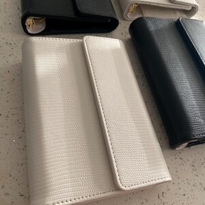 A6 budget binder litchi pebble trifold wallet imagem 2