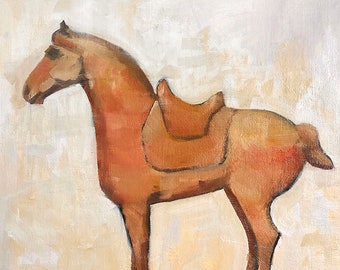 Ancient Horse in Earth Tones Giclee Print