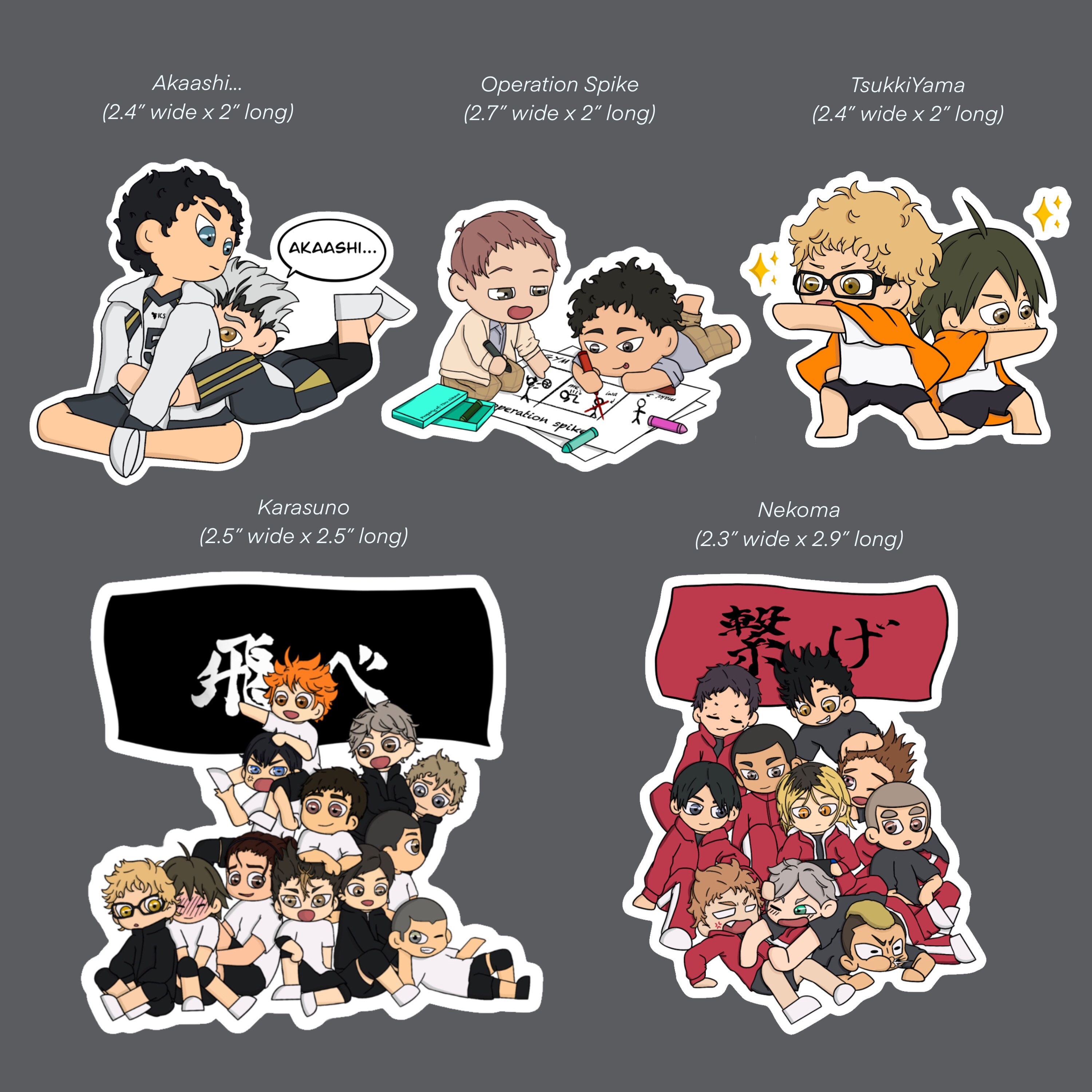 haikyuu chibi stickers etsy