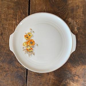 Knowles Utility Ware Platter w/ Handles Orange and Yellow Poppies 43-10