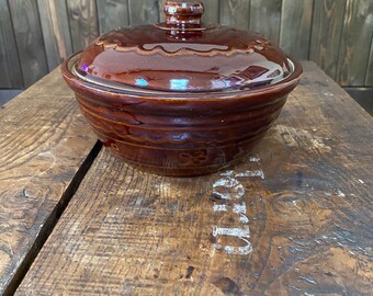 Marcrest Daisy Dot Stoneware Bean Pot w/Lid Dutch Oven