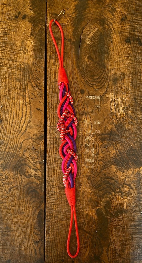 Vintage Braided Cinch Belt Purple, Pink, Red, and… - image 3