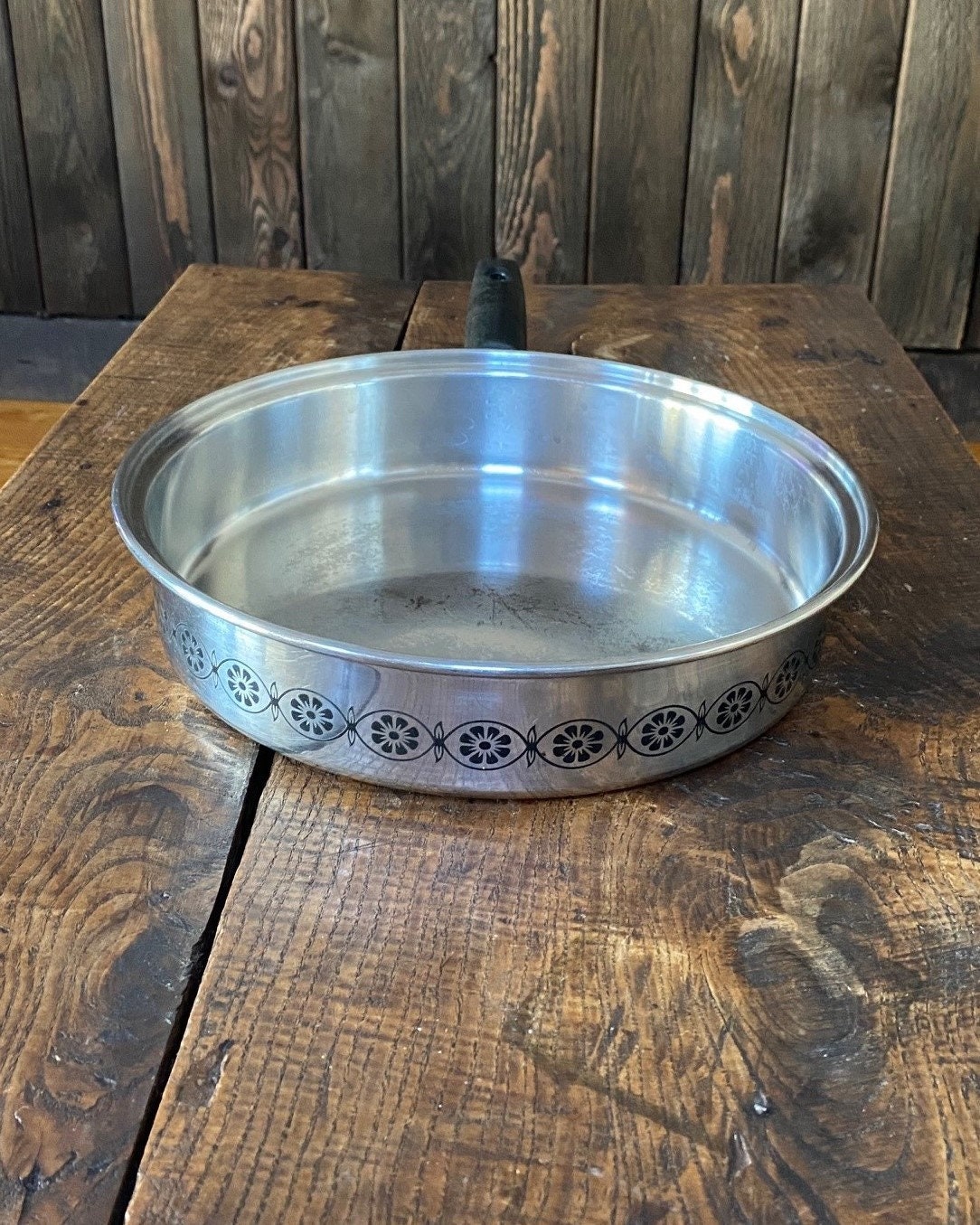 Vintage Stainless Steel Old Hampshire House Timeless Cookware by Ekco 1  Quart, 2 Quart and 3 Quart Pots With Lids Wooden Handles 