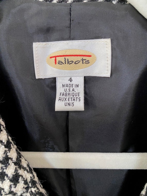 Talbots Sz 4 Black & White Houndstooth Wool Blend… - image 3