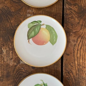 Set of 3  H&G Heissrich #68 Cream Plates w/ Gold Trim and Fruit Pattern
