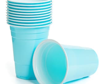Baby Blue 16oz Party Cups, American Beer Pong, Set of 25