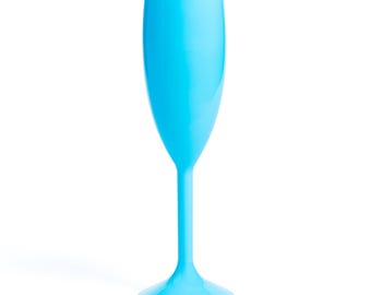 Baby Blue Plastic Champagne Flutes Reusable 165ml Prosecco Glasses