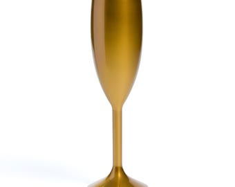 Metallic Gold Plastic Champagne Flutes Reusable 165ml Prosecco Glasses