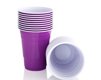 Purple Party Cups: 16oz American Beer Pong, Reusable, BPA Free