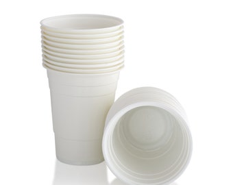 White American Beer Pong Cups, 16oz Party Cups, Polystyrene