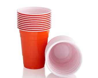 Orange Plastic Party Cups, 16oz Beer Pong Cups