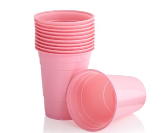 Pastel Pink Party Cups, 16oz Plastic Solo Cups