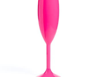 Pink Plastic Champagne Flutes Reusable 165ml Prosecco Glasses