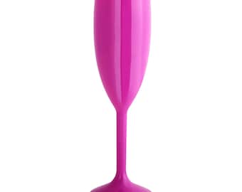 Purple Plastic Champagne Flutes Reusable 165ml Prosecco Glasses