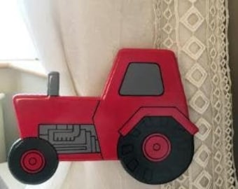 Tractor - Red Curtain Tie Backs - Pair