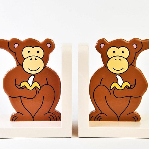 Vintage Monkey Tropical Bookends Heavy Composite Monkeys Etsy