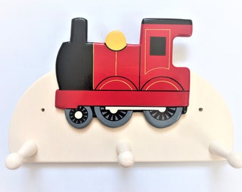 Train Coat Hook - Red