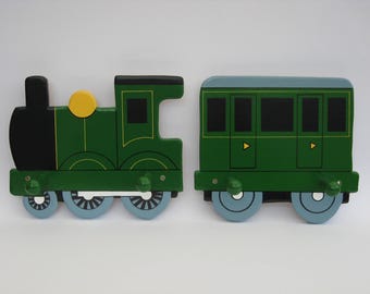Green Train and Coach Coat Hook