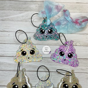 Acrylic glitter poop bag holder for leash