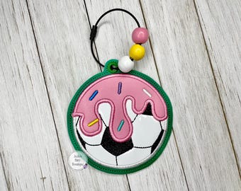 Bag tag- Ice Cream Drip Soccer