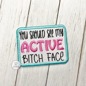 Fully embroidered patch- Active B Face