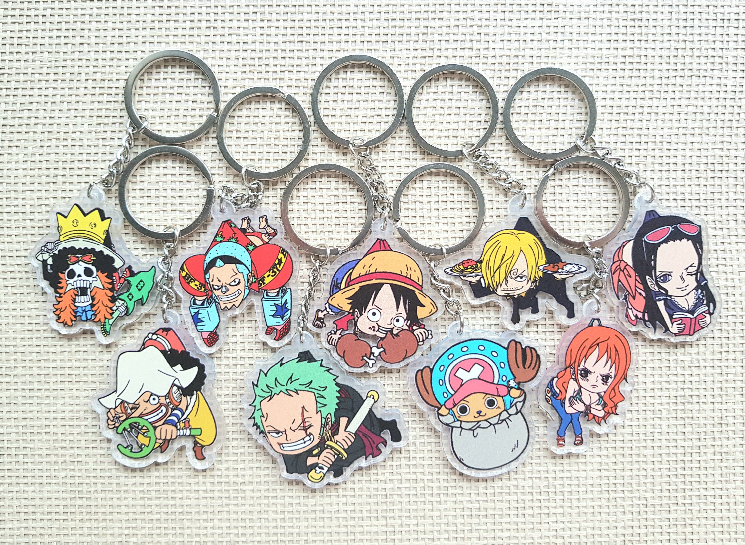 Multicolor One Piece 3D Rubber Keychain