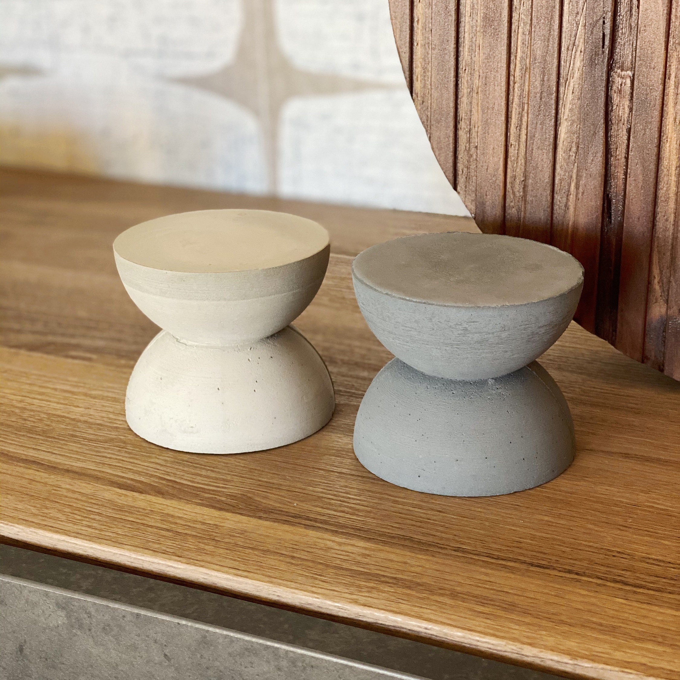 Download Matte Semi Circles Concrete Decorative Object Etsy