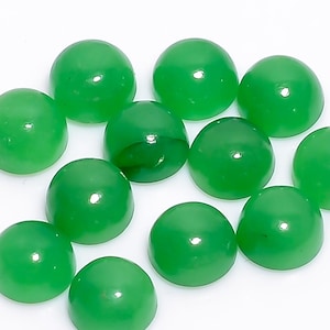 Natural Green Jade Round Cabochon 3mm–20mm | Calibrated Loose Gemstone for Jewelry Making & DIY Crafts