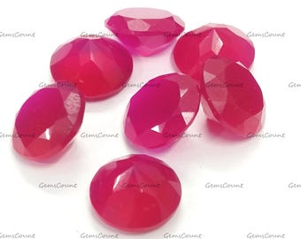 Pink Chalcedony Round Faceted Cut Healing Crystals Natural Gemstone