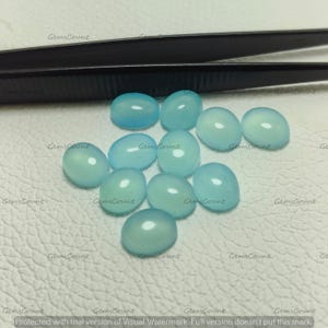 Natural Aqua Chalcedony Oval Cut Loose Gem